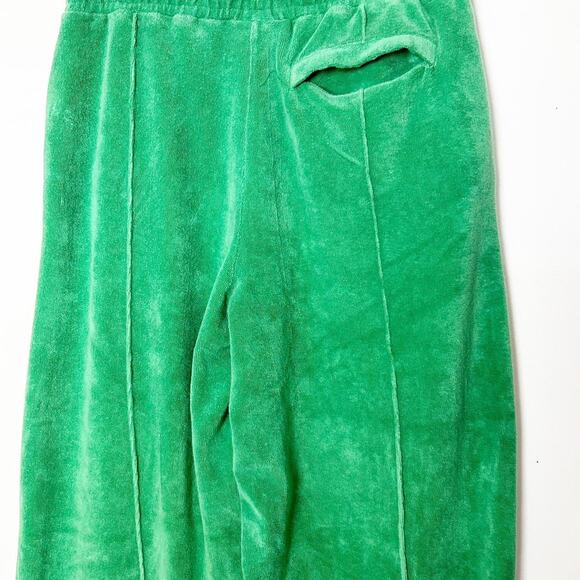 Green Terrycloth Wide Leg Pants - Picture 6 of 7